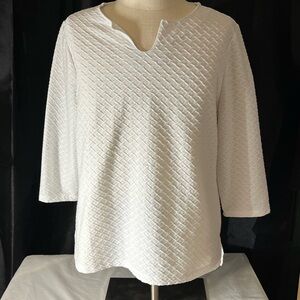 Chico's White Textured Blouse